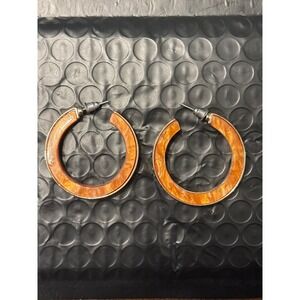 Womens VTG Hoop Earrings Statement Tortoise Shell Round Acrylic Fashion Jewelry